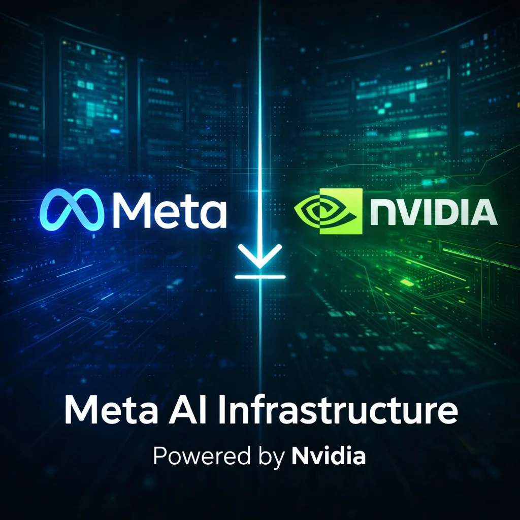 Meta AI infrastructure partnership with Nvidia powering data centers and AI compute