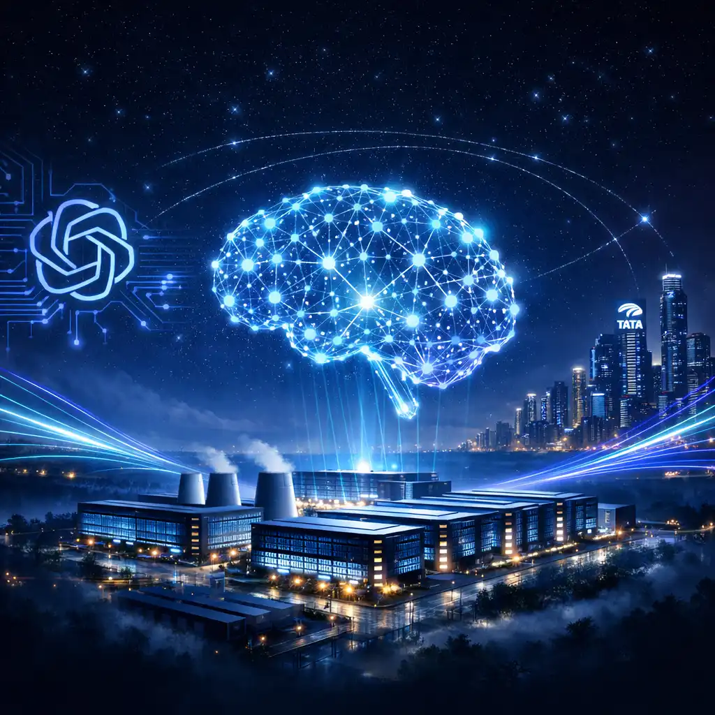 OpenAI Tata Data Center AI infrastructure partnership illustration